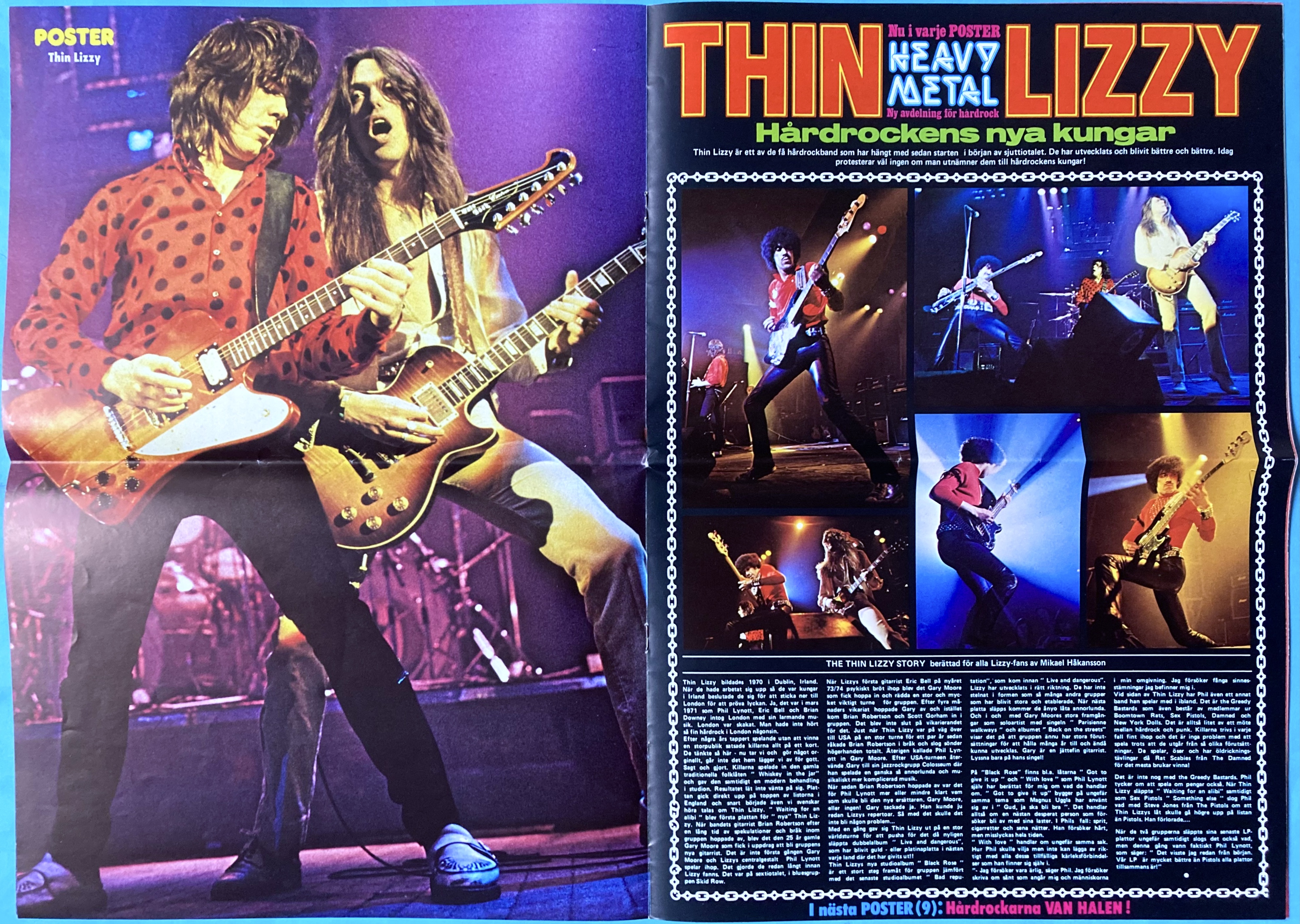 TIDNINGEN POSTER - Nr 8 1979 - THIN LIZZY / Phil Lynott omslag - 6