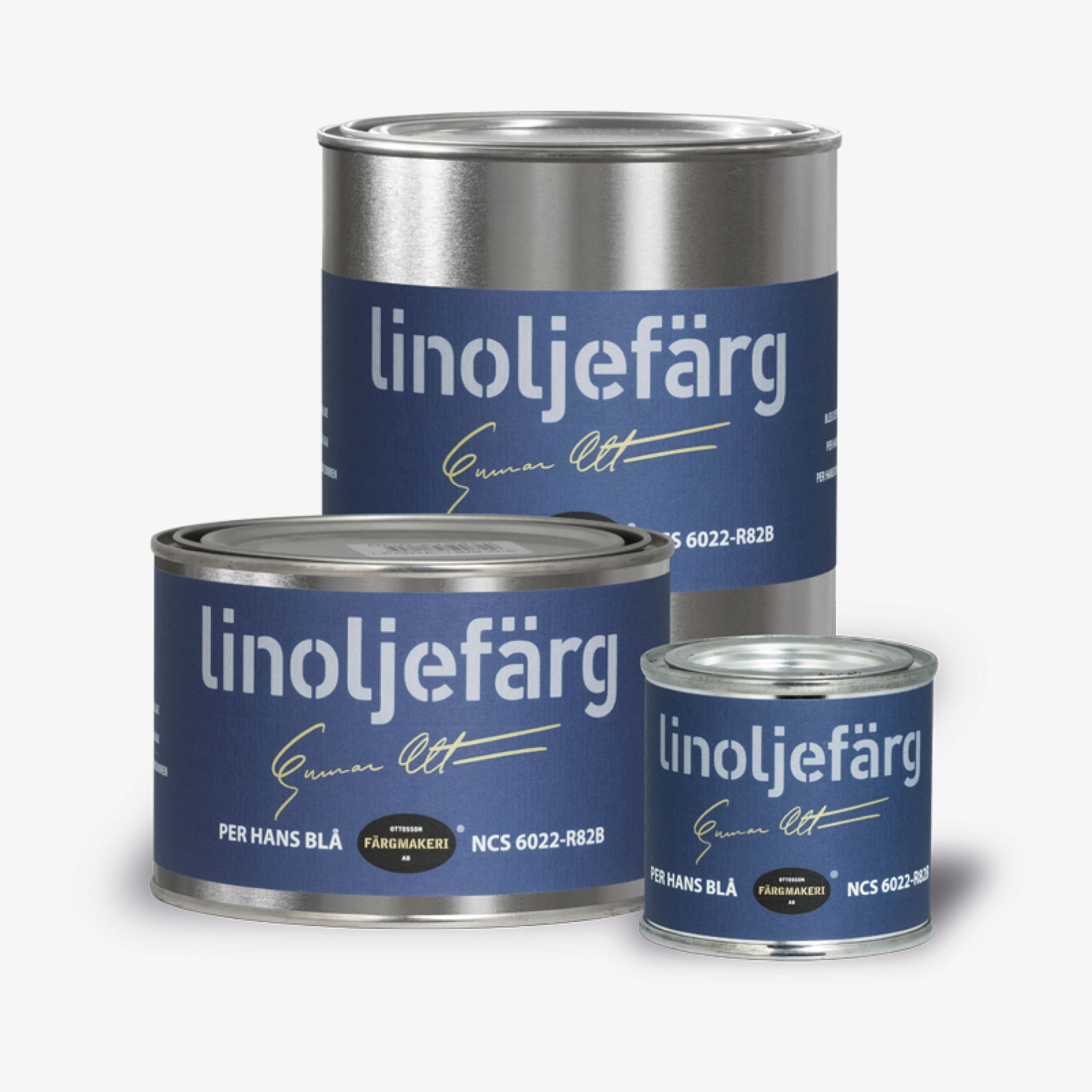 LINOLJEFÄRG PER HANS BLÅ, flera varianter - 2