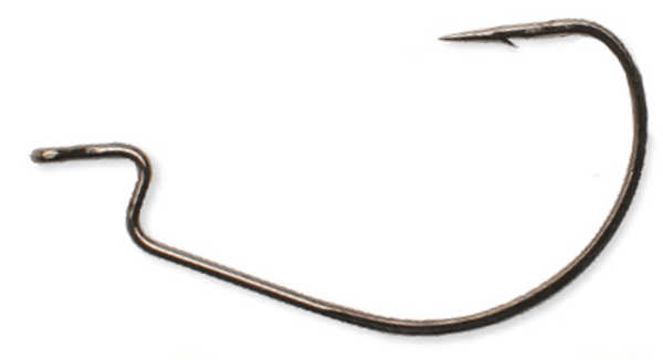 Offset dart hooks with wide hook gap for fishing in vegetation