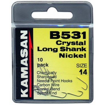 B531 Crystal Long Shank Nickel 10-pack