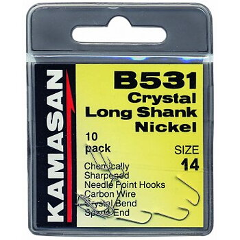 B531 Crystal Long Shank Nickel 10-pack