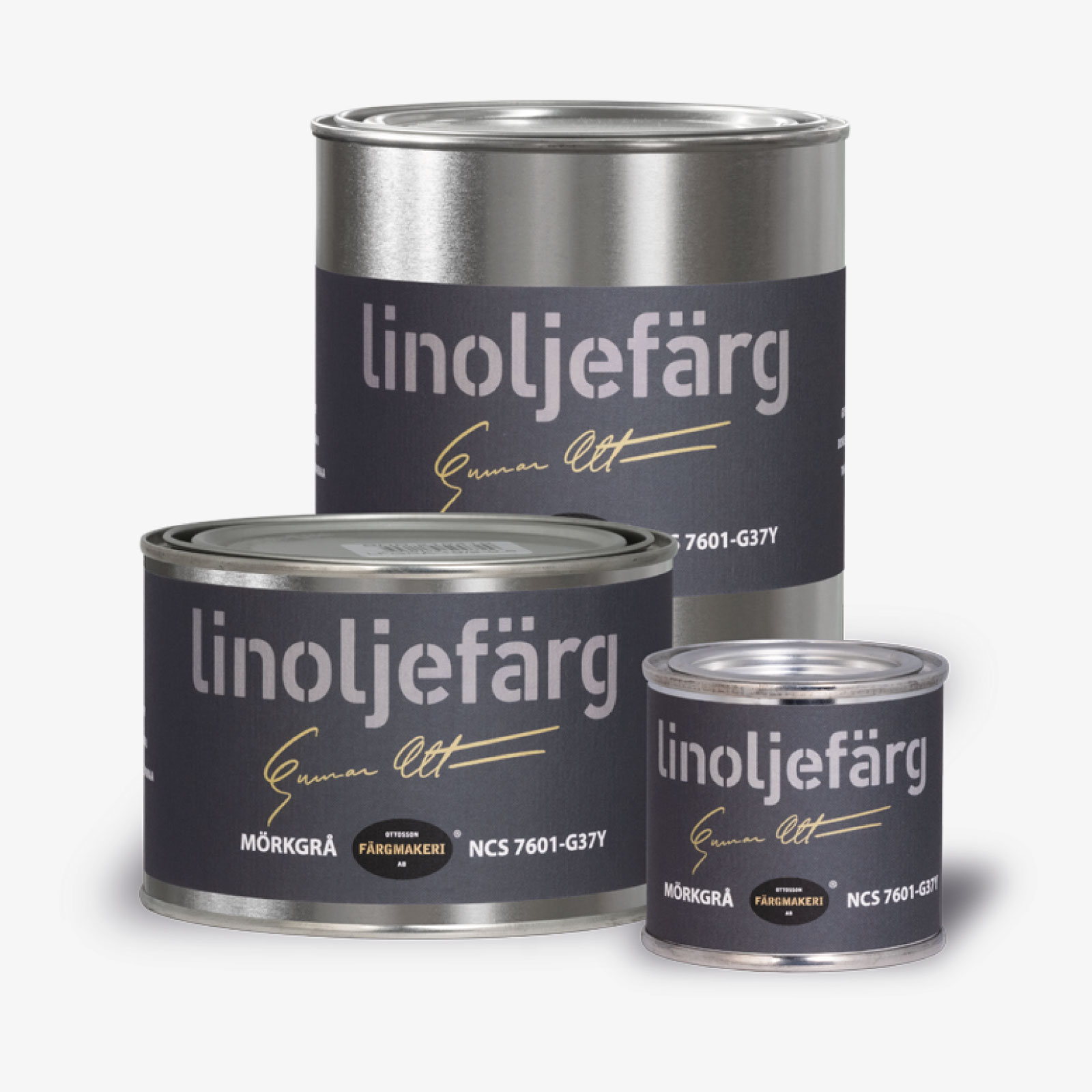 LINOLJEFÄRG MÖRKGRÅ, flera varianter - 2