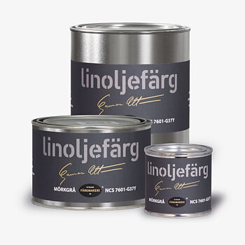 LINOLJEFÄRG MÖRKGRÅ, flera varianter