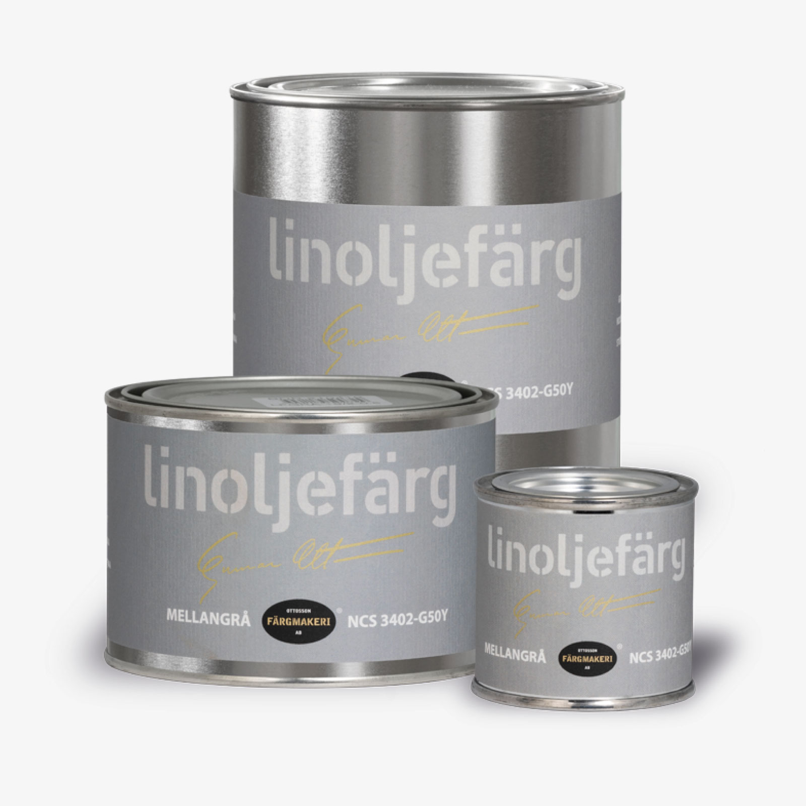 LINOLJEFÄRG MELLANGRÅ, flera varianter - 2