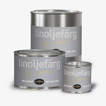 LINOLJEFÄRG MELLANGRÅ, flera varianter
