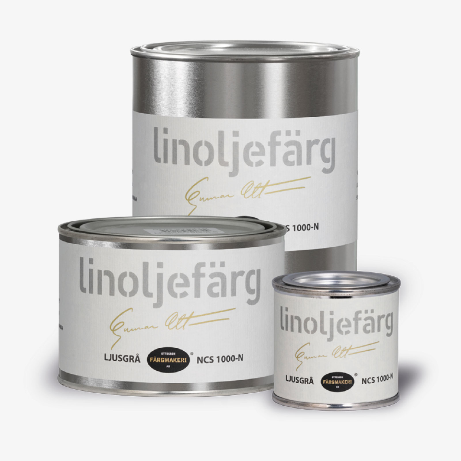 LINOLJEFÄRG LJUSGRÅ, flera varianter - 3