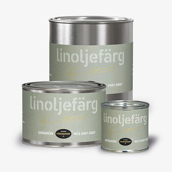 LINOLJEFÄRG GRÅGRÖN, flera varianter