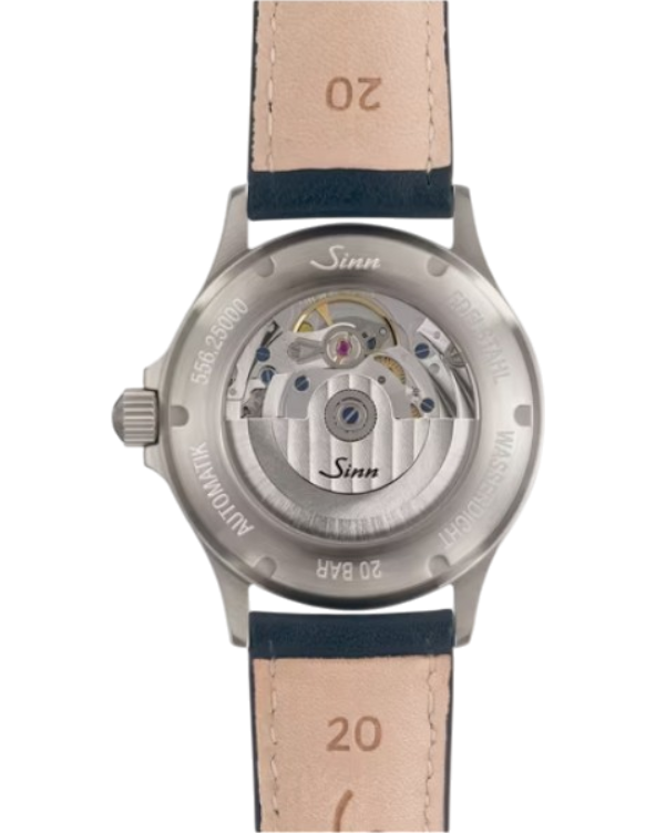 556.0105 Sinn 556 I pärlemor S vintage svart läderband