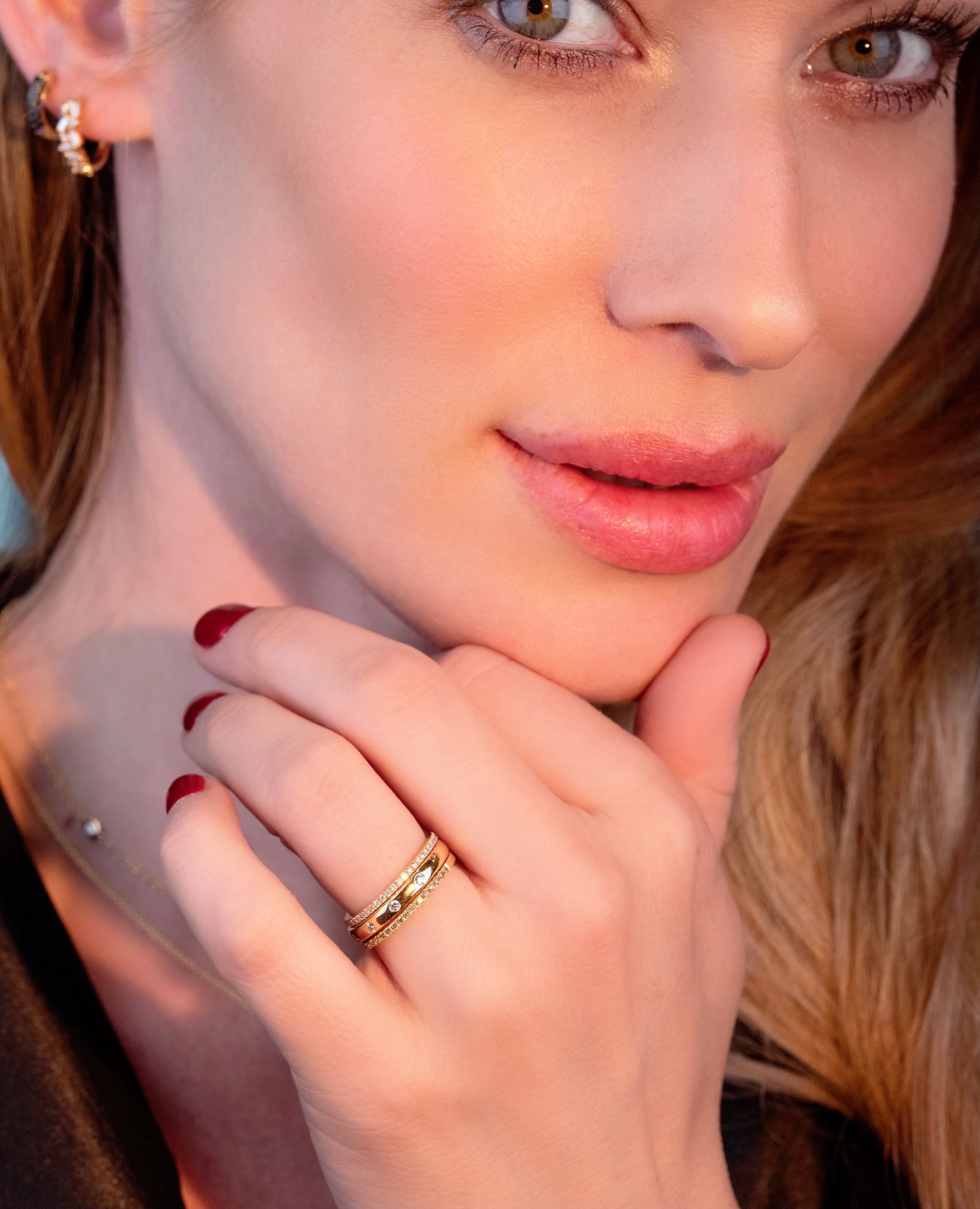 Stackring vita briljanter - 2