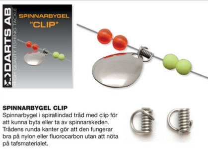 Spinner blade, wire with clip and beads. For making your own spinners, bobbin lace, spaghetti lace, etc.