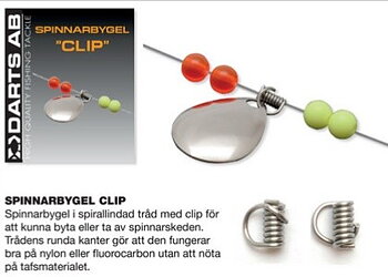 Spinnarblad, tråd med clip och pärlor. För tillverkning av egna spinnare, rödingtackel, spättatackel osv