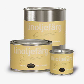 LINOLJEFÄRG SOLGUL, flera varianter