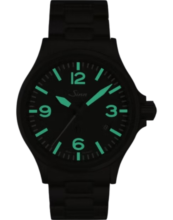 856.023 Sinn 856 S vintage svart läderband