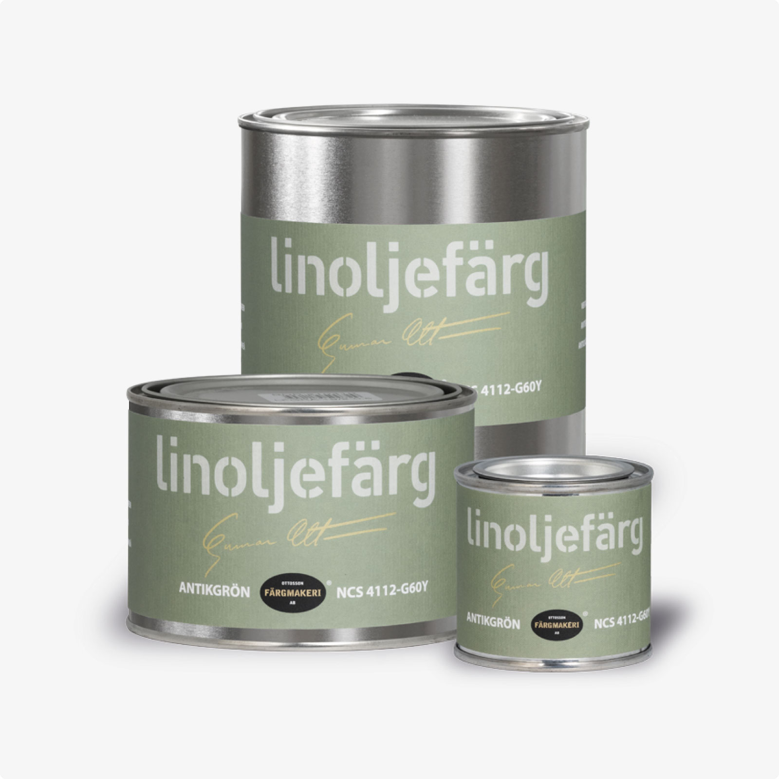 LINOLJEFÄRG ANTIKGRÖN, flera varianter - 2