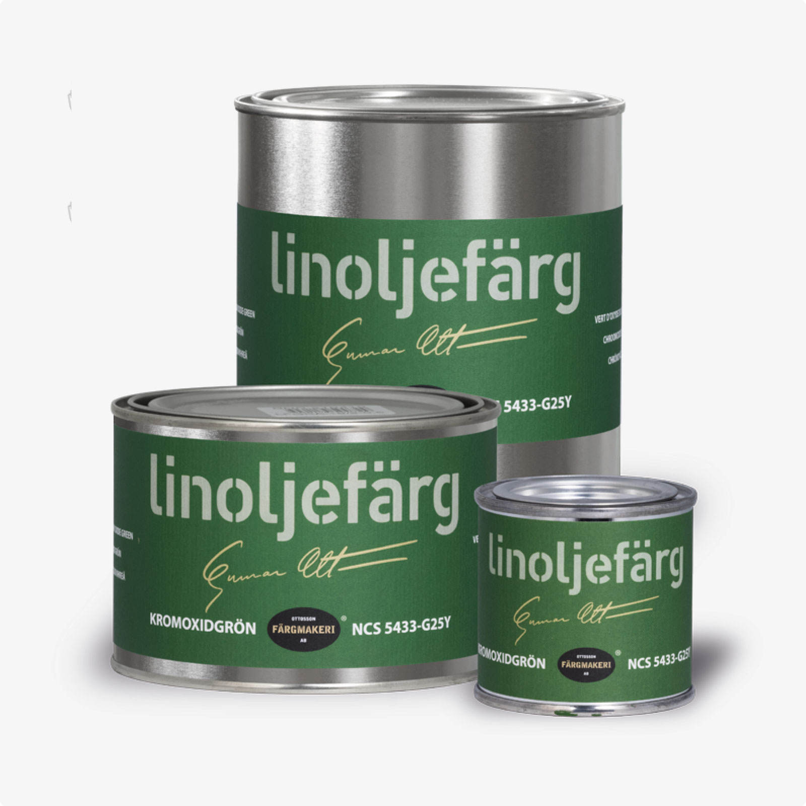 LINOLJEFÄRG KROMOXIDGRÖN, flera varianter - 2
