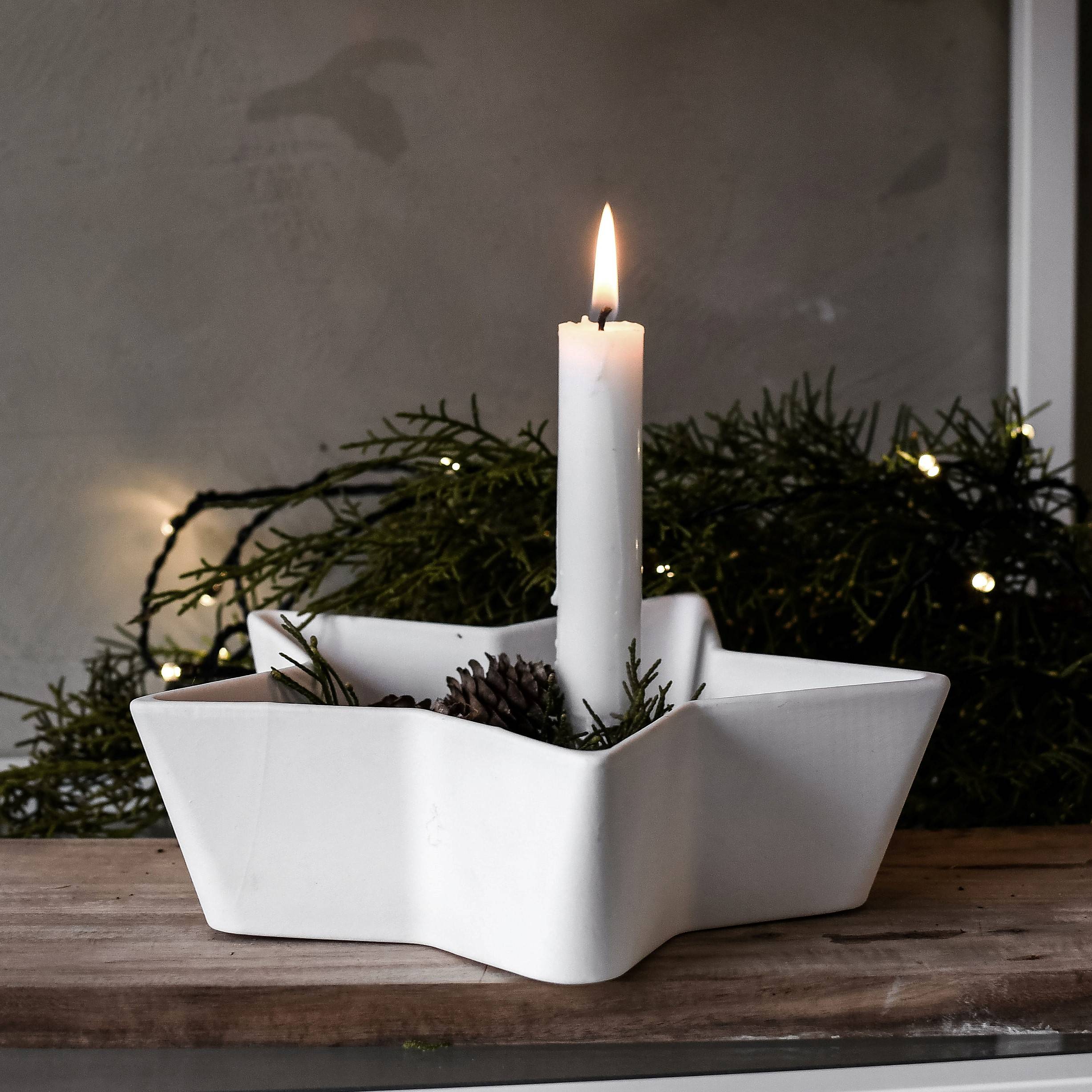 Lidatorp Candle Holder - Star - White - 21x21 cm - 8