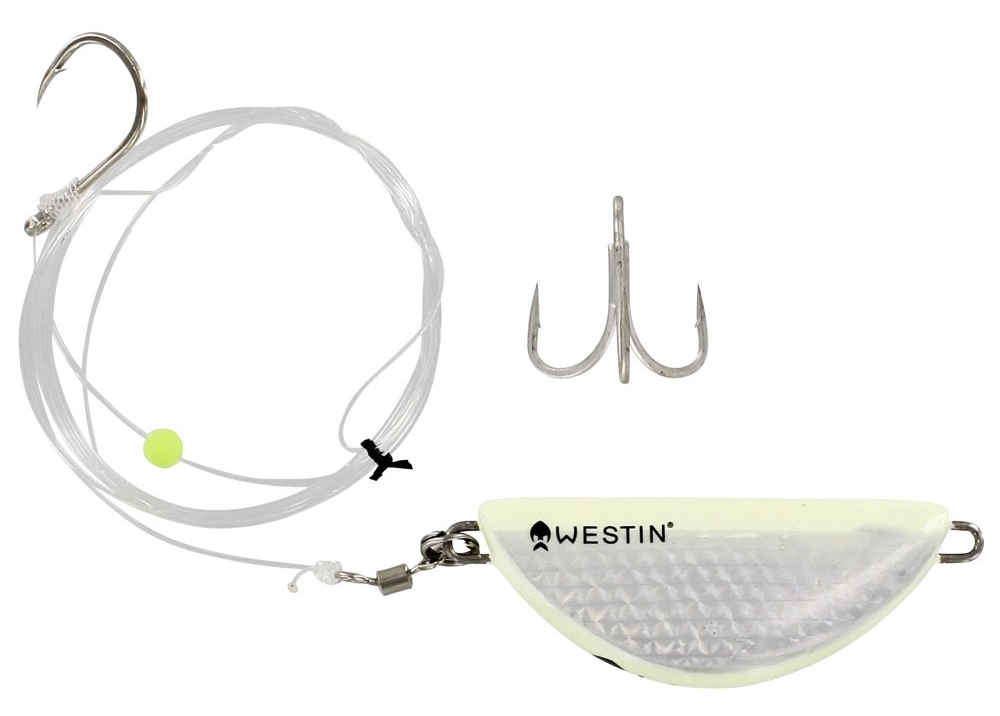 Ready-made rig for fishing for halibut or other large fish in the Norwegian sea. glow