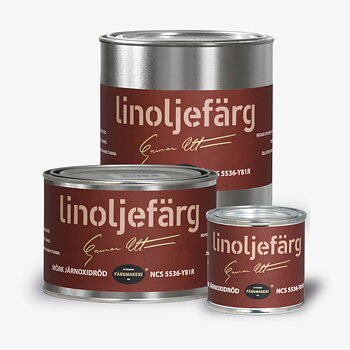 LINOLJEFÄRG MÖRK JÄRNOXIDRÖD 1A-222, flera varianter