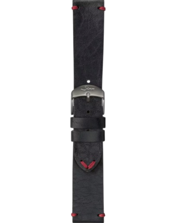 BL5022-5003-400A Sinn svart kalvskinn med röda sömmar
