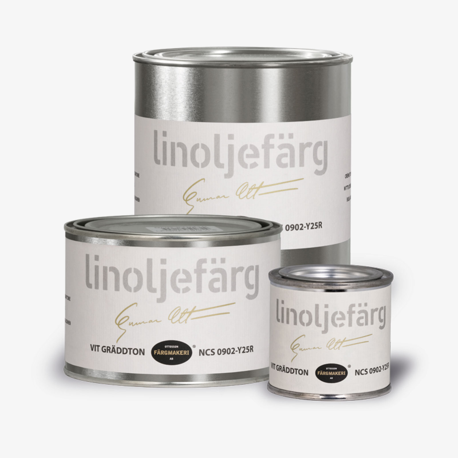 LINOLJEFÄRG VIT GRÄDDTON, flera varianter - 3