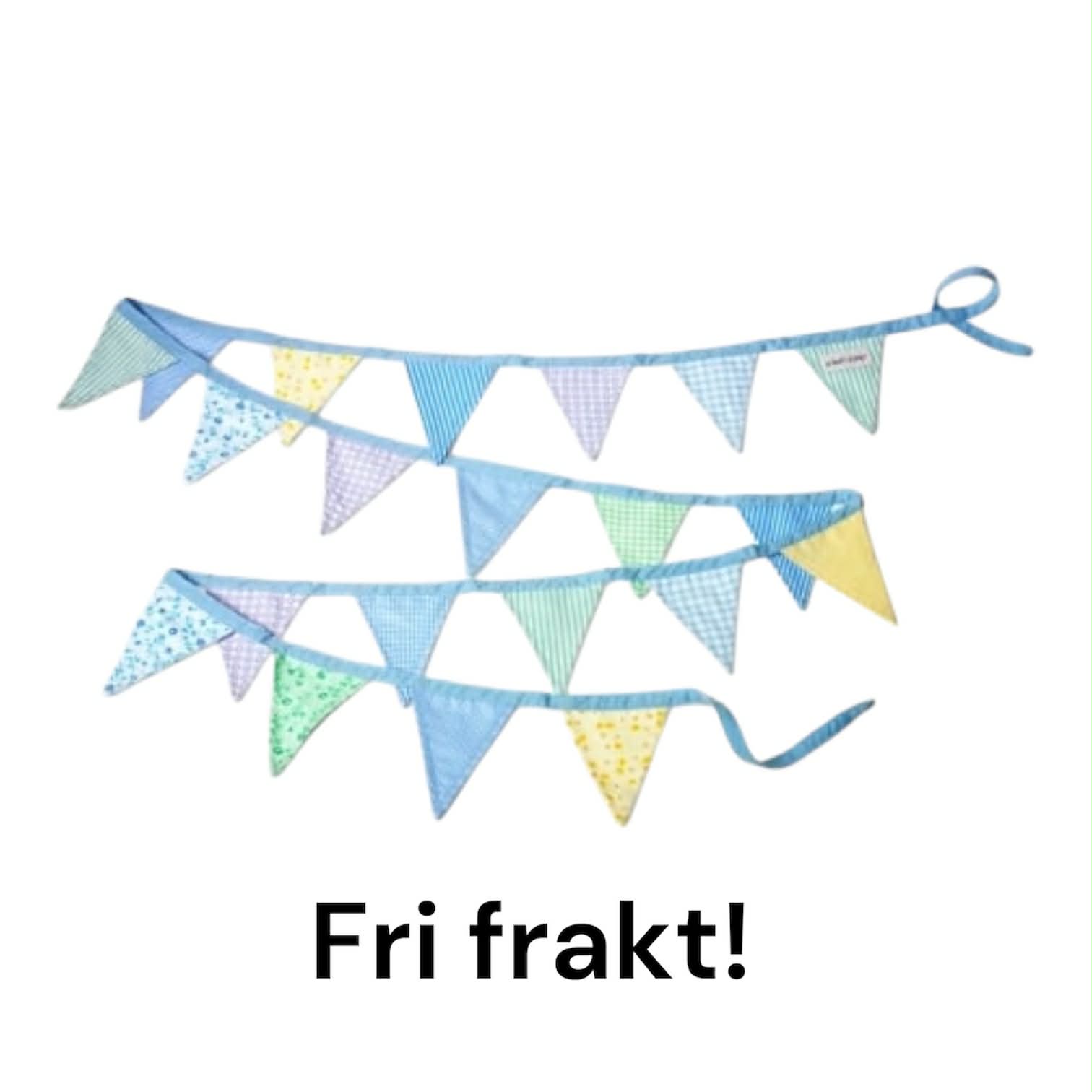 Vimplar i tyg - Blå - Fri frakt! 