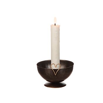 Ljusstake Golden Heart Svartguld 10 cm | Different Design