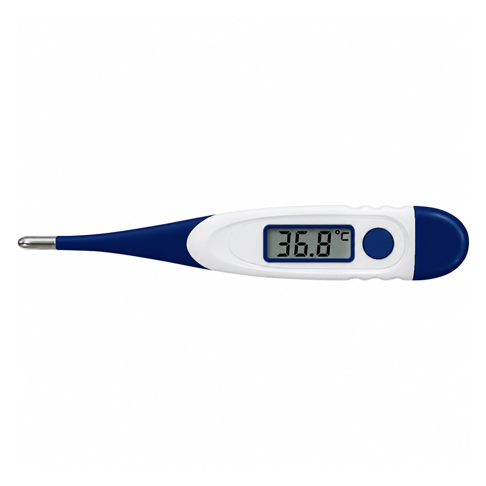 Scala SC1501 digital termometer med blå böjlig topp som visar 36,8 °C.