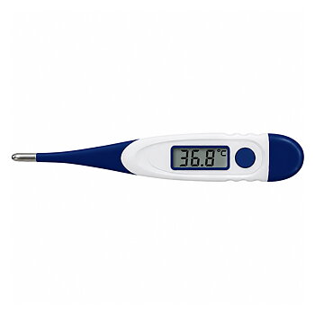 Scala SC1501 digital termometer med blå böjlig topp som visar 36,8 °C.