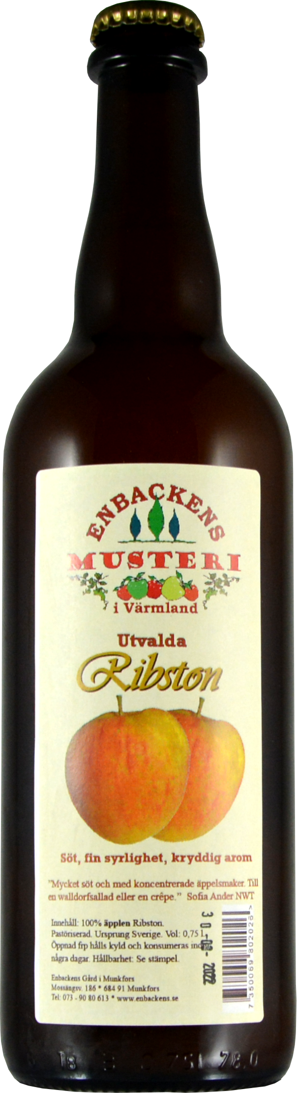 Ribston utvald äppelmust 0,75 liter