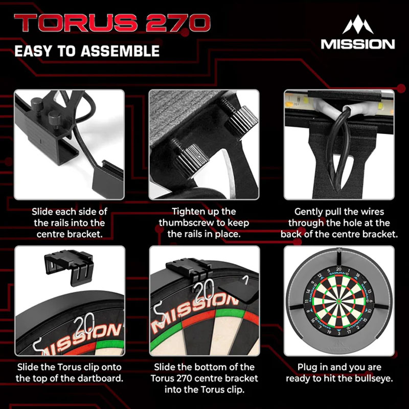 Mission Torus 270 USB-C Dartboard Lighting  Black - 8