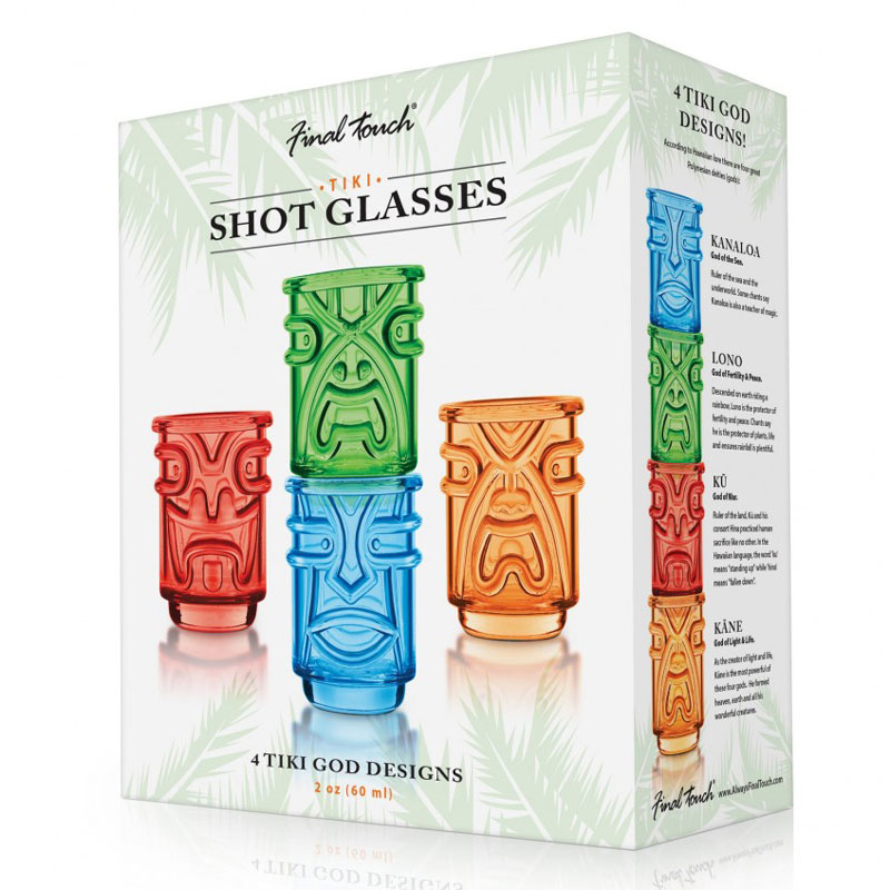 Tiki Shotglas Färgade 4-Pack produktförpackning