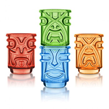 Tiki Shotglas Färgade 4-Pack