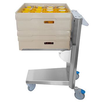 Basket dispenser trolley with capacity approx. 6 baskets