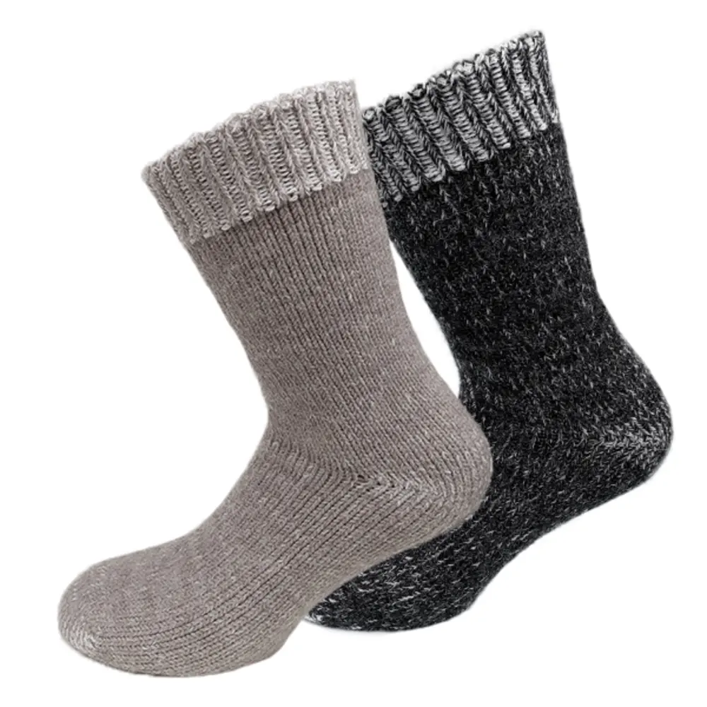 Sokken met alpacawol - 2 paar, zwart en beige