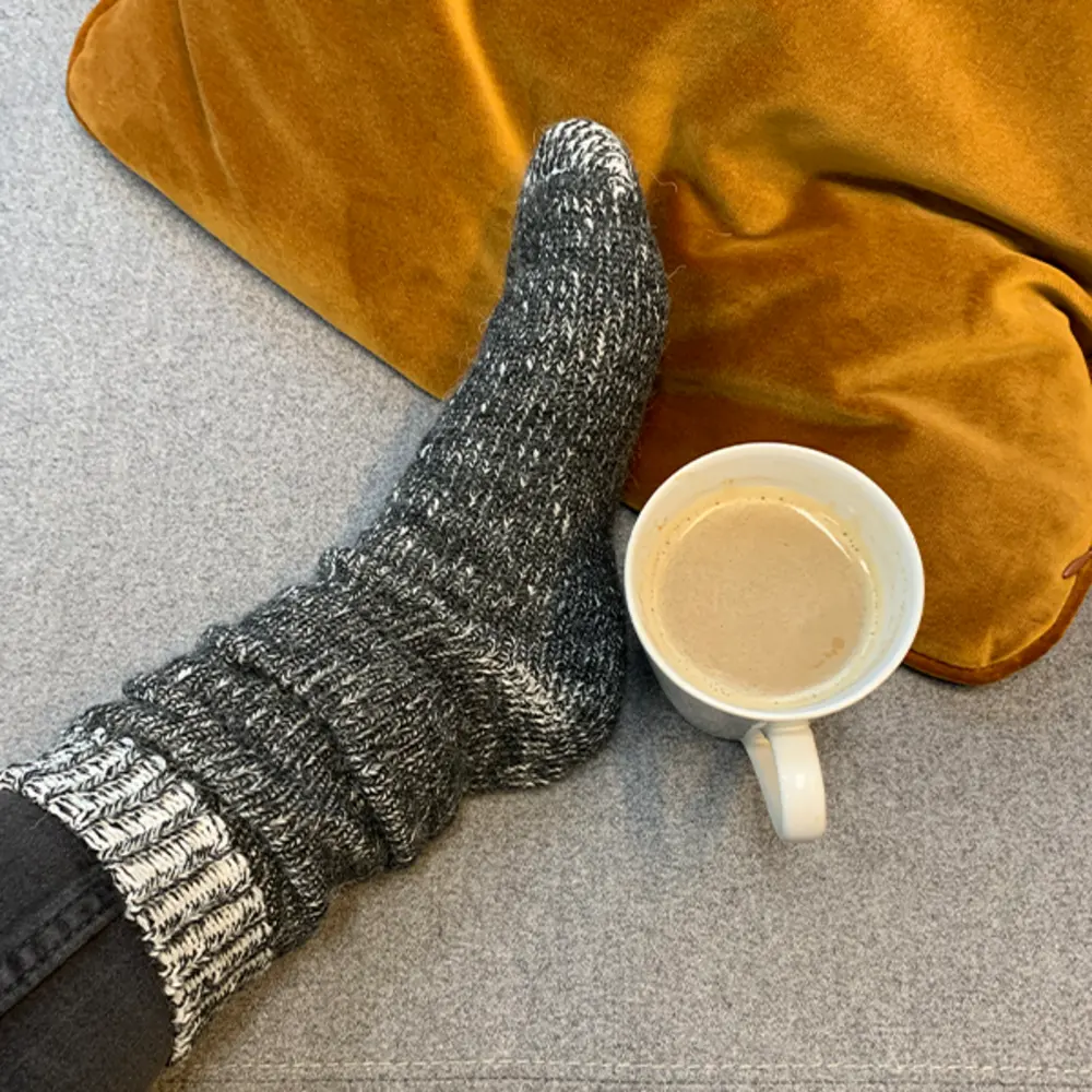 Sokken met alpacawol - 2 paar, zwart en beige - 4