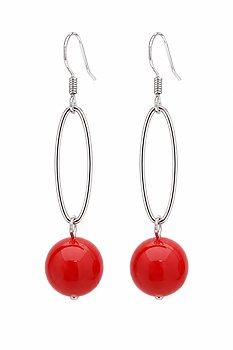 Red Earrings Bamboo Coral 