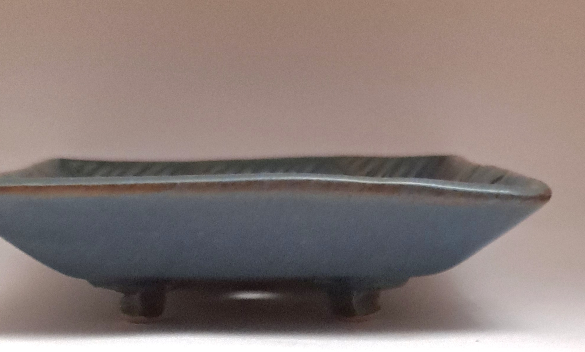Stoneware ceramics soap dish, blue, green, square 12 x12, 9 x 9 cm