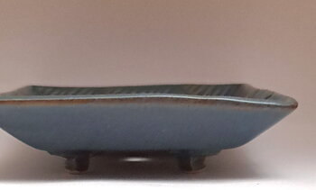 Stoneware ceramics soap dish, blue, green, square 12 x12, 9 x 9 cm