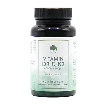 Vitamin D3 & K2 från G&G Vitamins i mörk burk om 60 kapslar