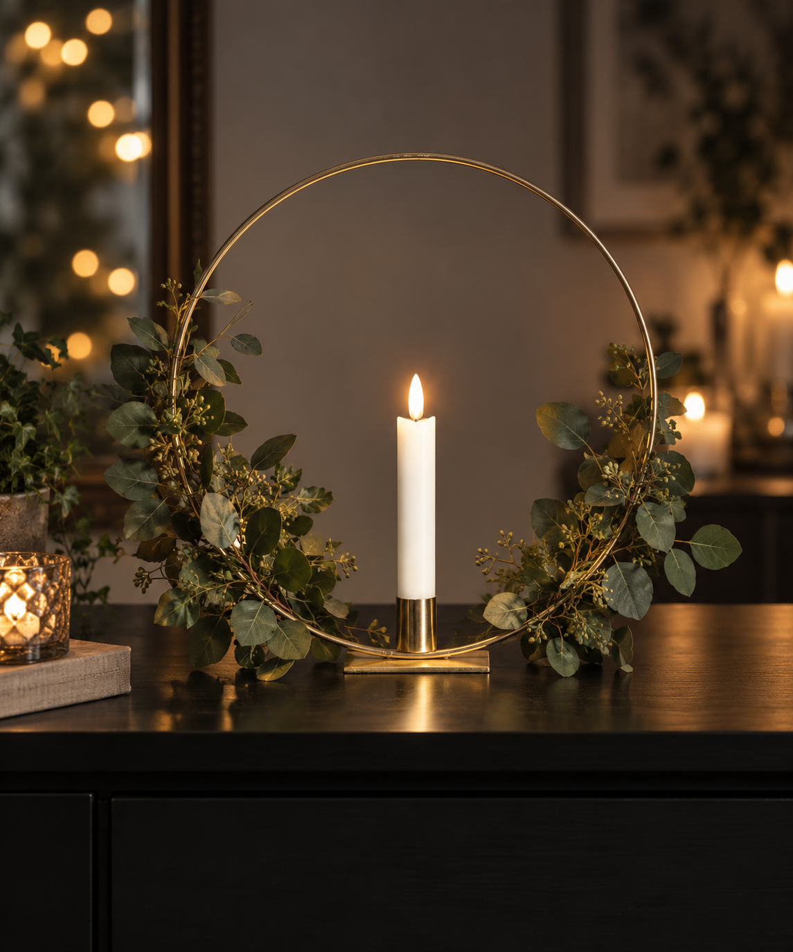 Inomhusdekoration med LED-Ljus Table - Mässing - 2