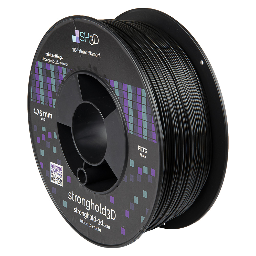 StrongHold PETG filament (1.75mm, 1Kg) - Svart