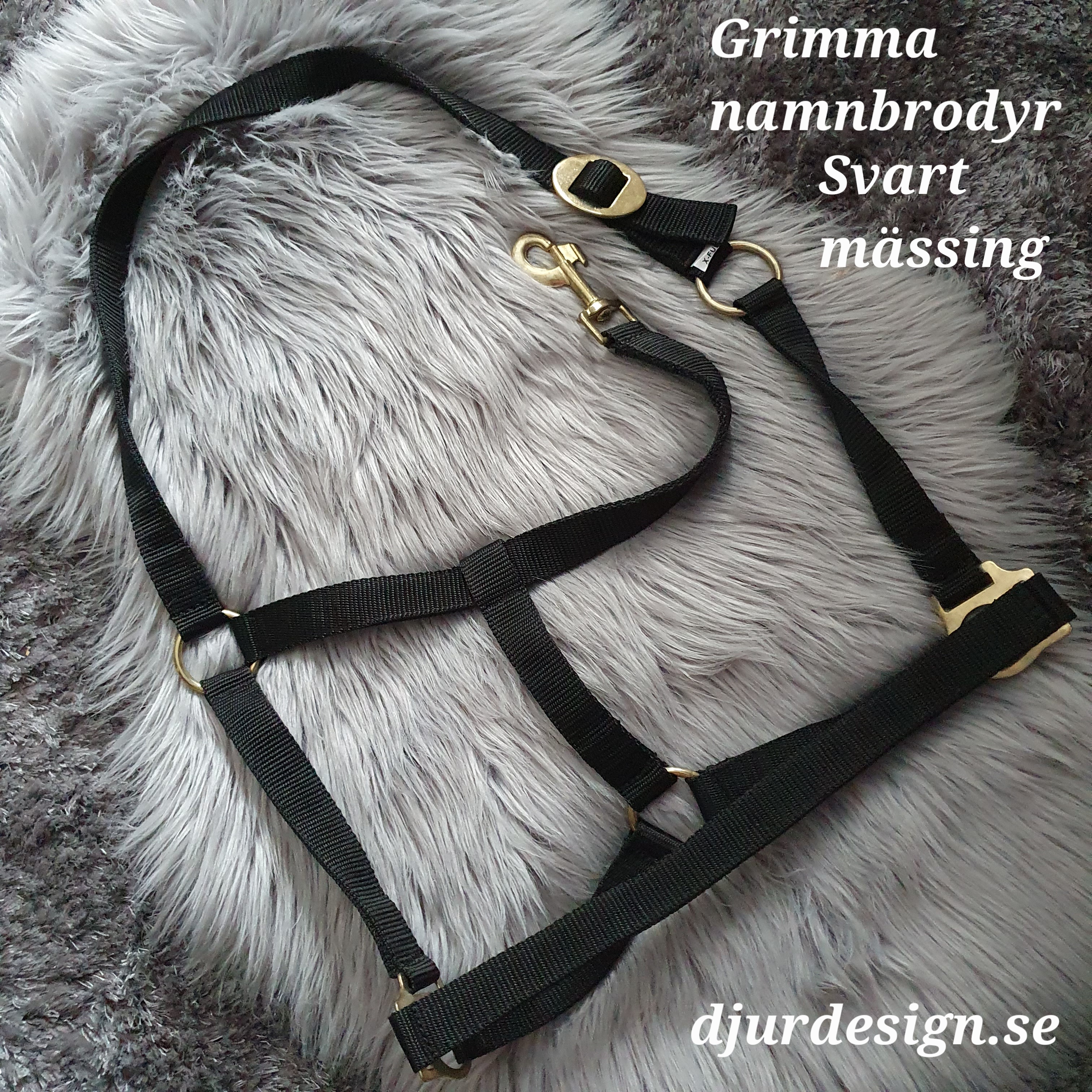 X-FULL Svart mässing grimma  med namn / text brodyr - 9