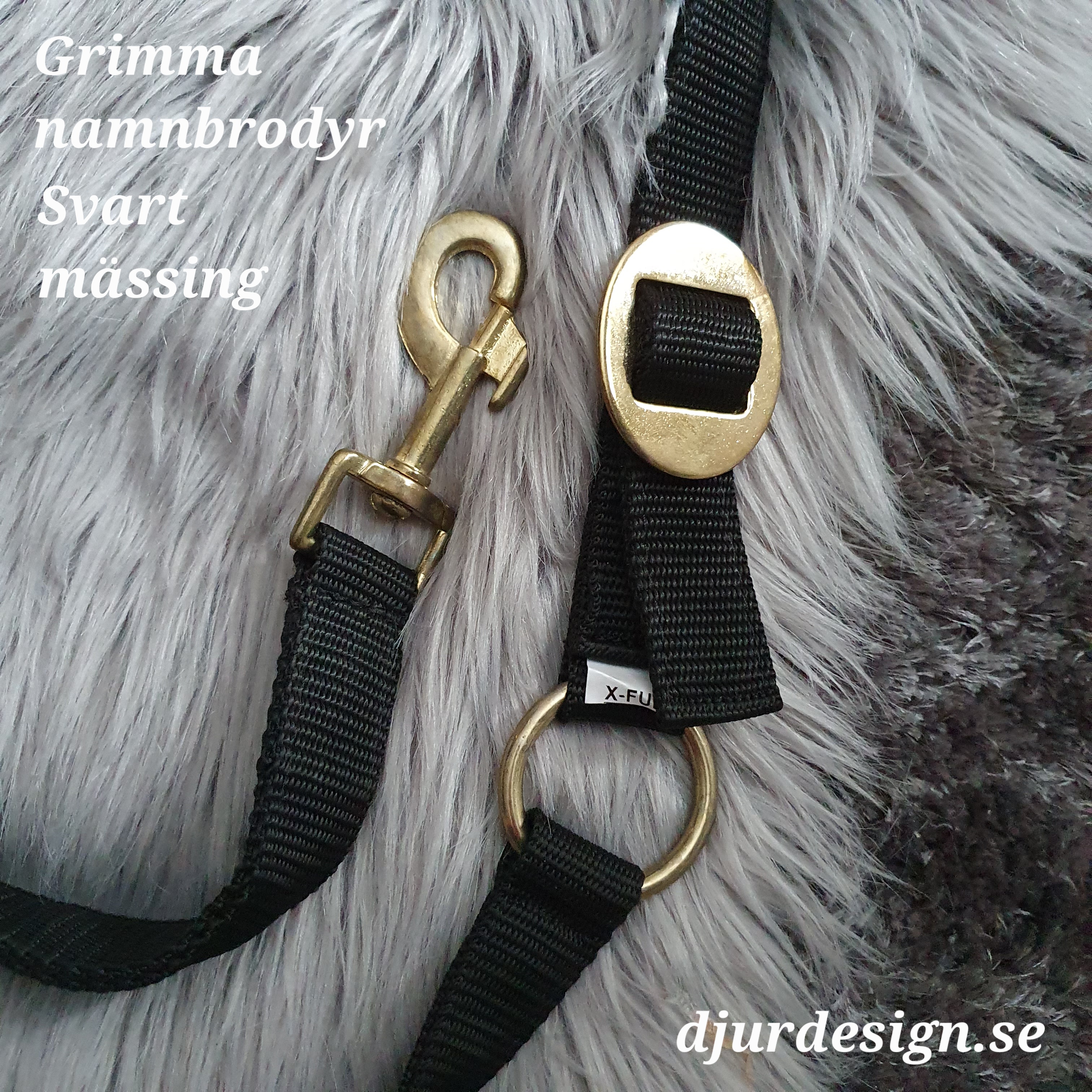X-FULL Svart mässing grimma  med namn / text brodyr - 2