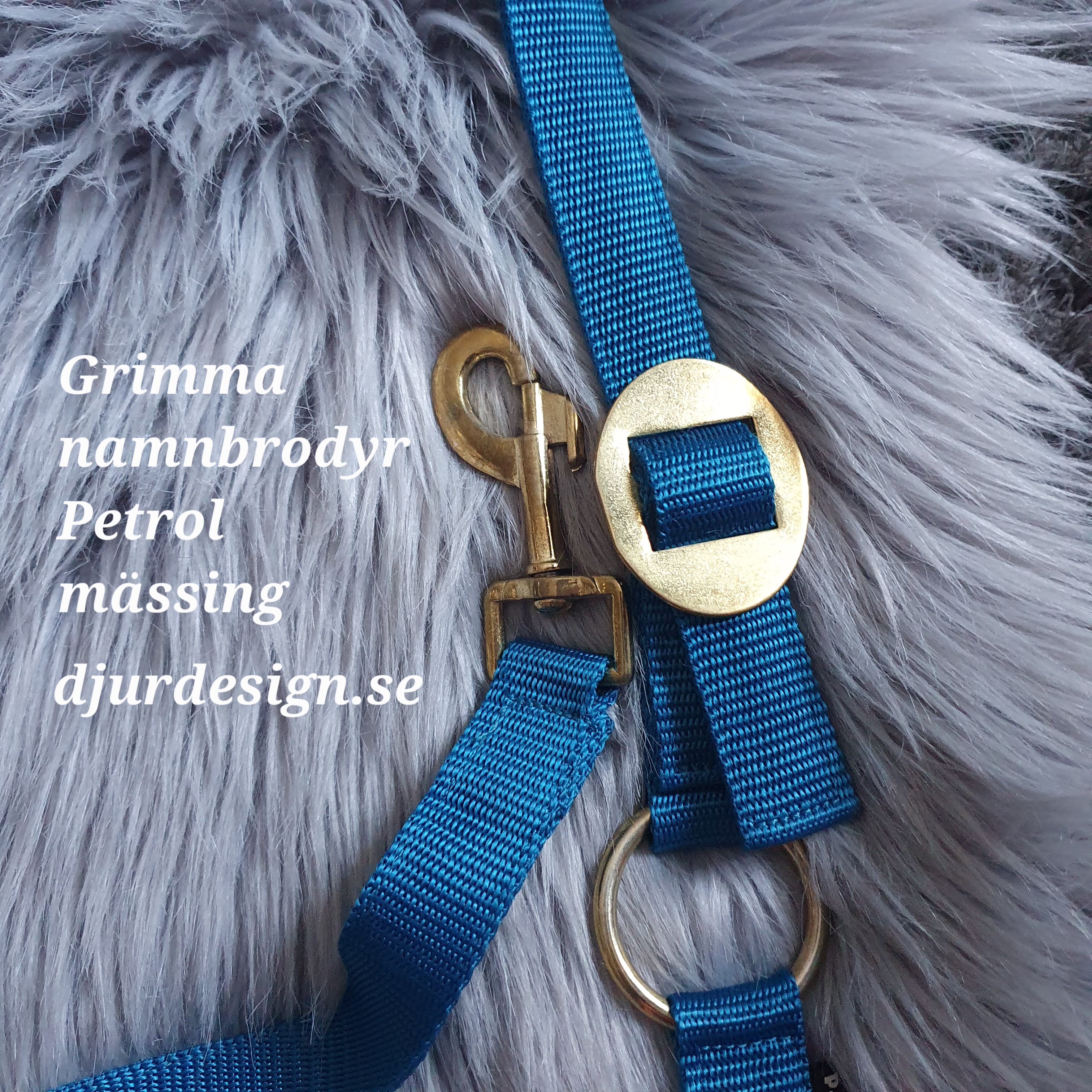 X-FULL Petrol grimma mässing med namn / text brodyr  - 2