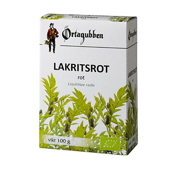 Ekologiska hela stänger av lakritsrot från Örtagubben, 100 gram