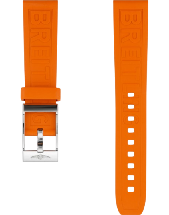 Breitling Diver Pro gummiband orange 18 mm C-spänne