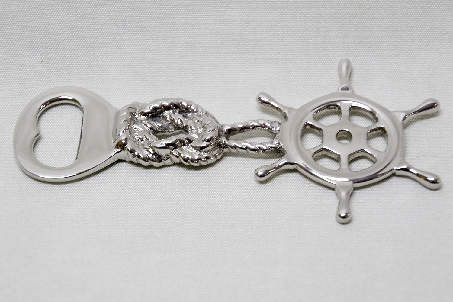Steering wheel and Reef knot Bottle opener 14x7 cm