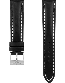 Breitling Novo Nappa Kalvskinn Svart 20 mm C-spänne