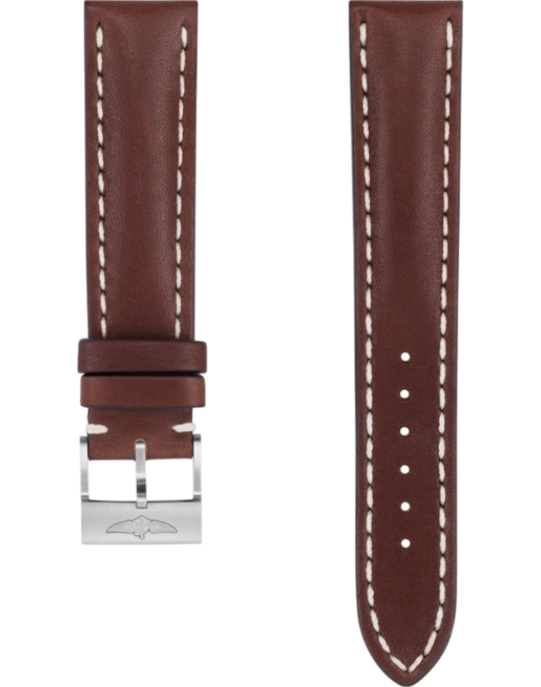 Breitling Novo Nappa Kalvskinn Brun 20 mm C-spänne
