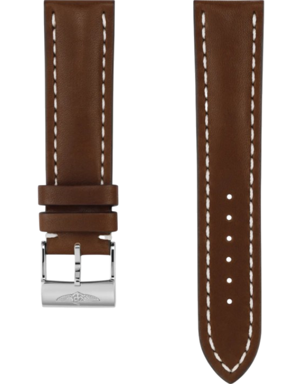 Breitling Novo Nappa Kalvskinn Brun 22 mm C-spänne